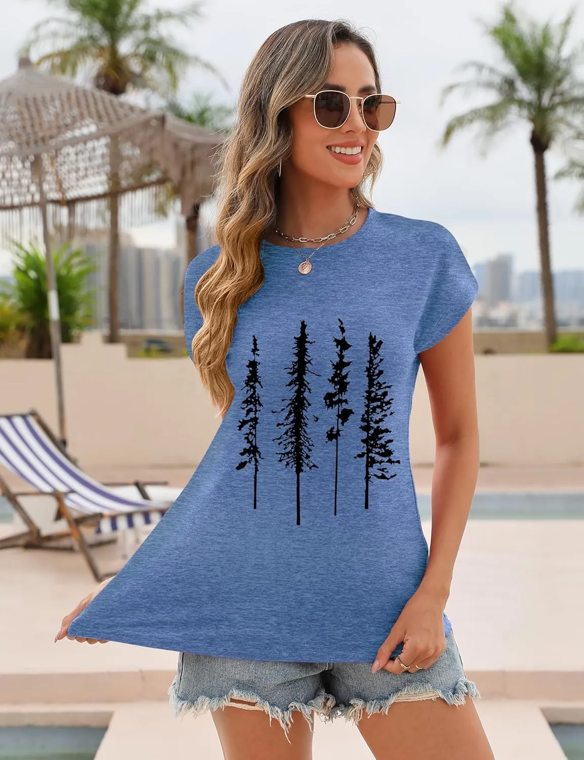 AKEWEI Womens Vintage Flower Print T Shirt Funny Cute Animal Graphic Tees Tops Loose Casual Outdoor Shirt
