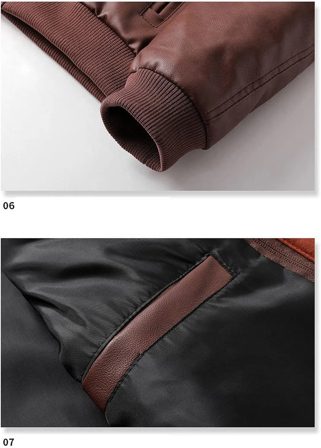 Alloaone Men Leather Jacket Motorcycle Pu Hooded Jacket Motorcycle Rider Leather Coat