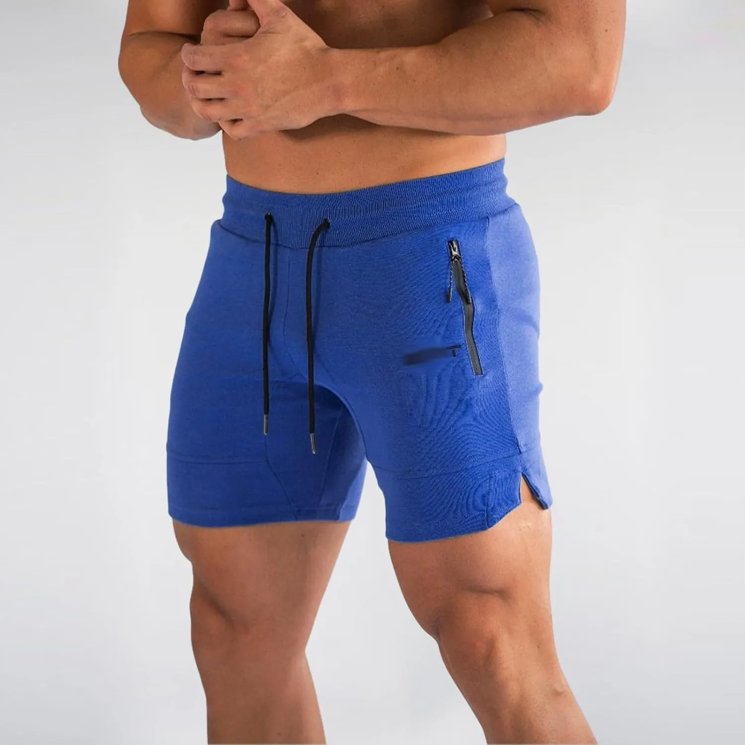 Athletic Shorts for Men Gym Workout Running SweatShorts Quick Dry Slim Fit Drawstring Zipper Pocket Summer Pants 2025
