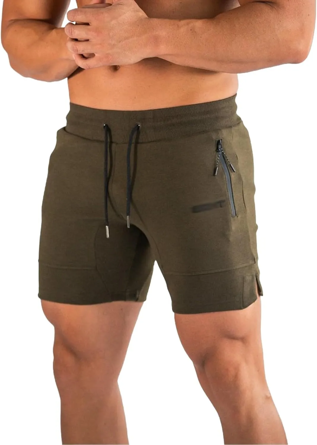 Athletic Shorts for Men Gym Workout Running SweatShorts Quick Dry Slim Fit Drawstring Zipper Pocket Summer Pants 2025