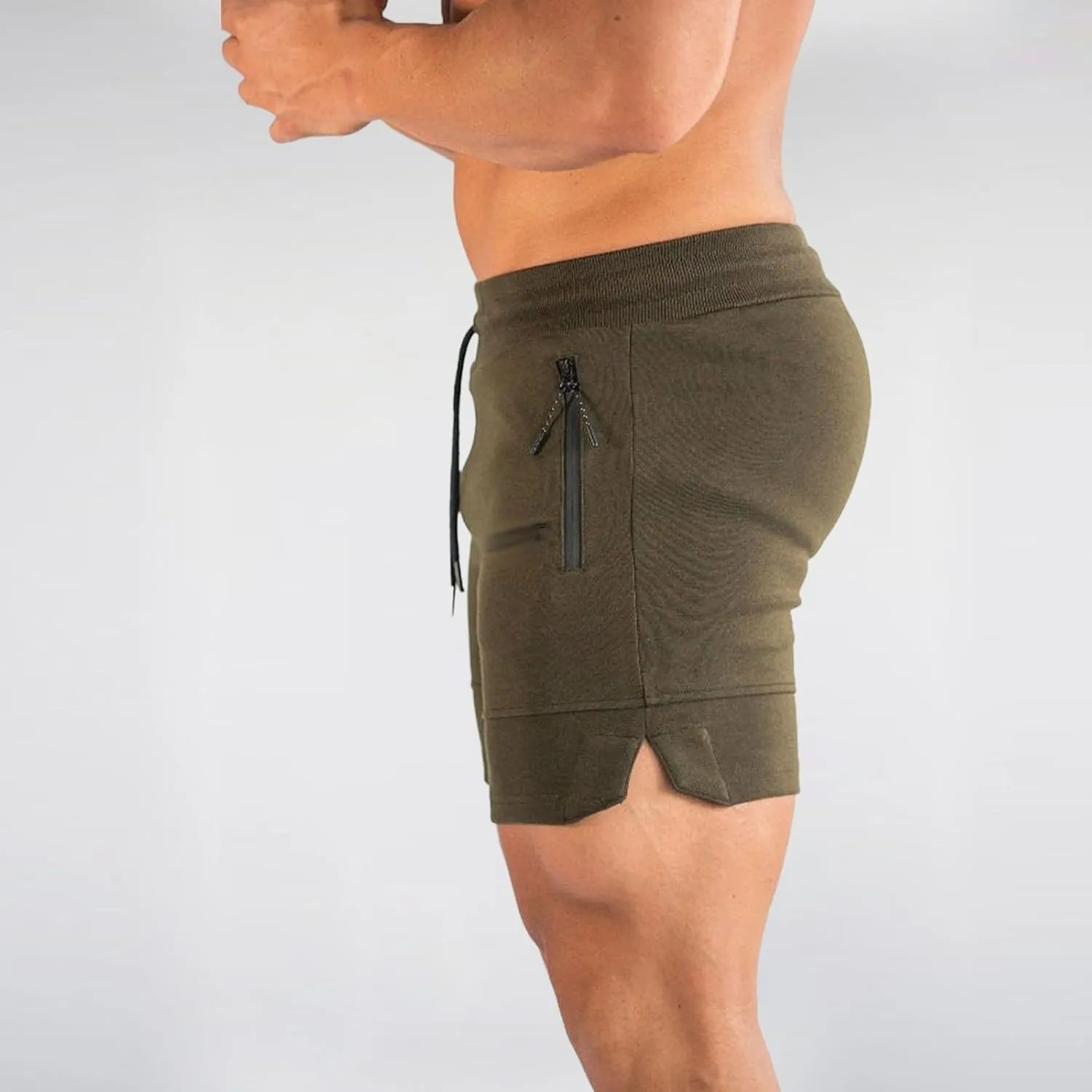 Athletic Shorts for Men Gym Workout Running SweatShorts Quick Dry Slim Fit Drawstring Zipper Pocket Summer Pants 2025