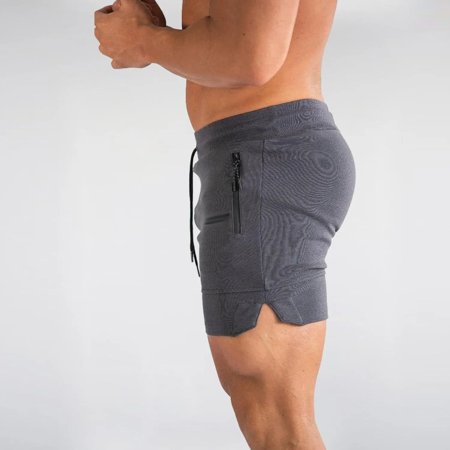 Athletic Shorts for Men Gym Workout Running SweatShorts Quick Dry Slim Fit Drawstring Zipper Pocket Summer Pants 2025