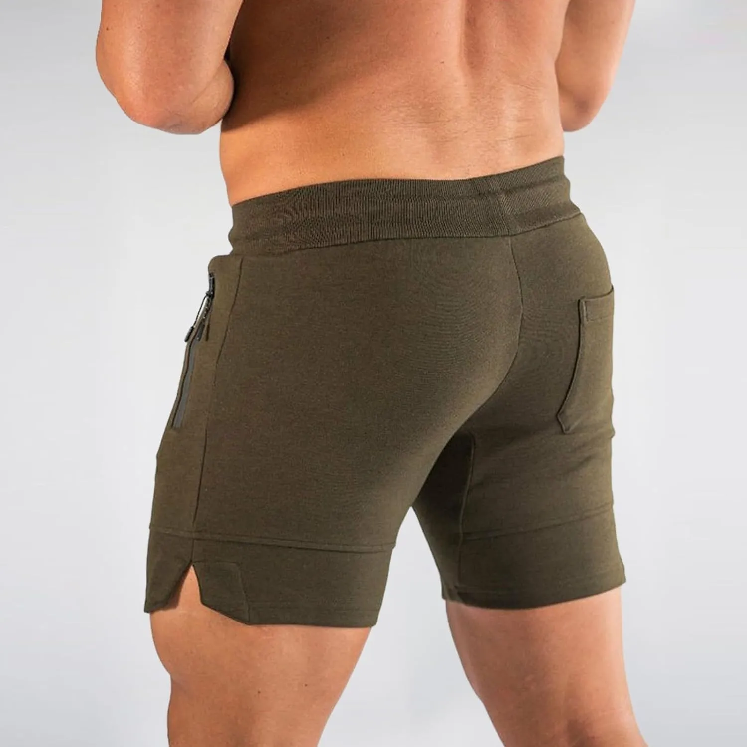 Athletic Shorts for Men Gym Workout Running SweatShorts Quick Dry Slim Fit Drawstring Zipper Pocket Summer Pants 2025