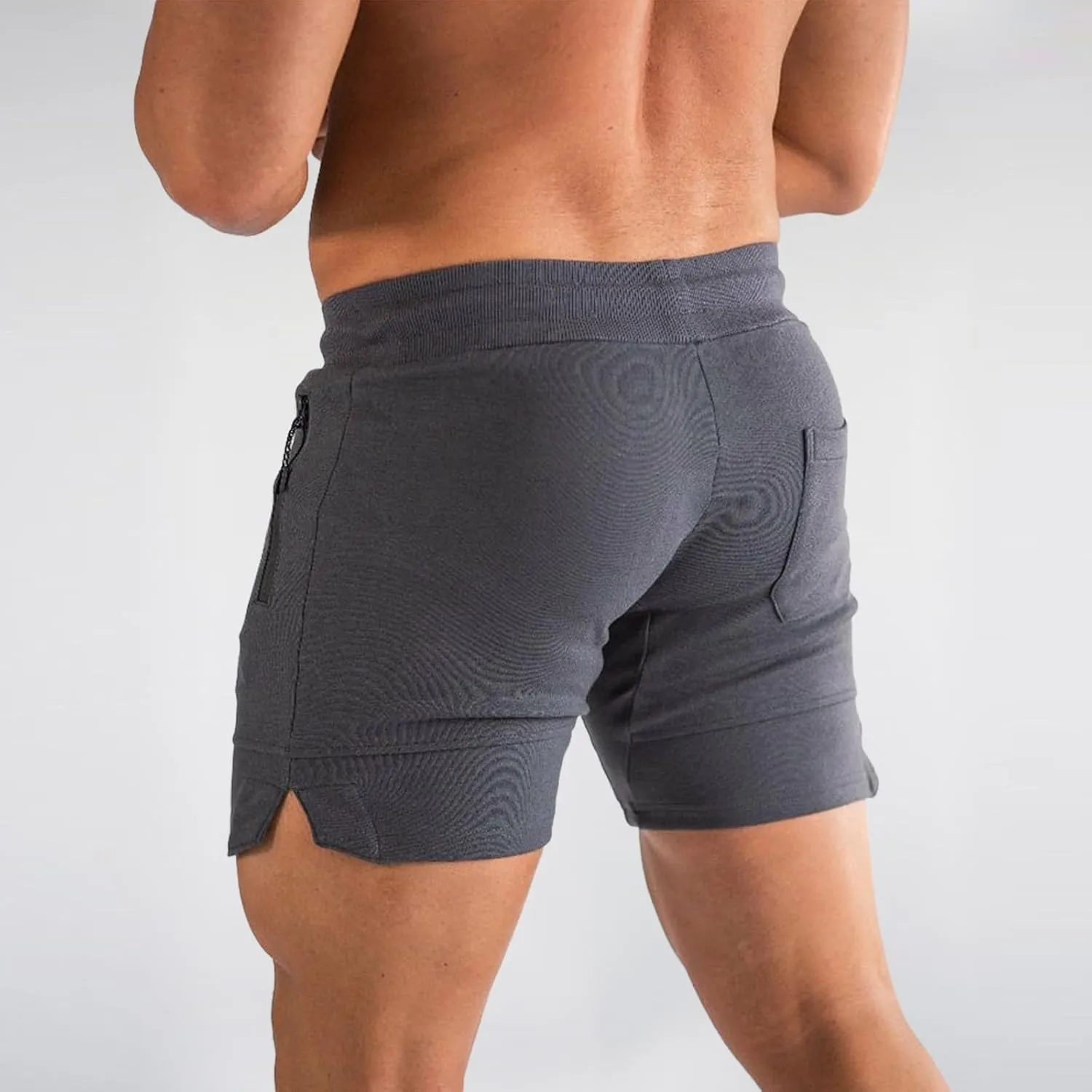 Athletic Shorts for Men Gym Workout Running SweatShorts Quick Dry Slim Fit Drawstring Zipper Pocket Summer Pants 2025