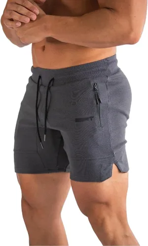 Athletic Shorts for Men Gym Workout Running SweatShorts Quick Dry Slim Fit Drawstring Zipper Pocket Summer Pants 2025