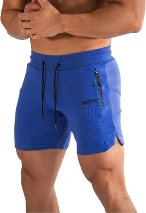 Athletic Shorts for Men Gym Workout Running SweatShorts Quick Dry Slim Fit Drawstring Zipper Pocket Summer Pants 2025