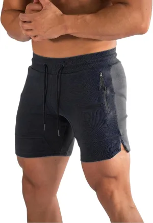 Athletic Shorts for Men Gym Workout Running SweatShorts Quick Dry Slim Fit Drawstring Zipper Pocket Summer Pants 2025