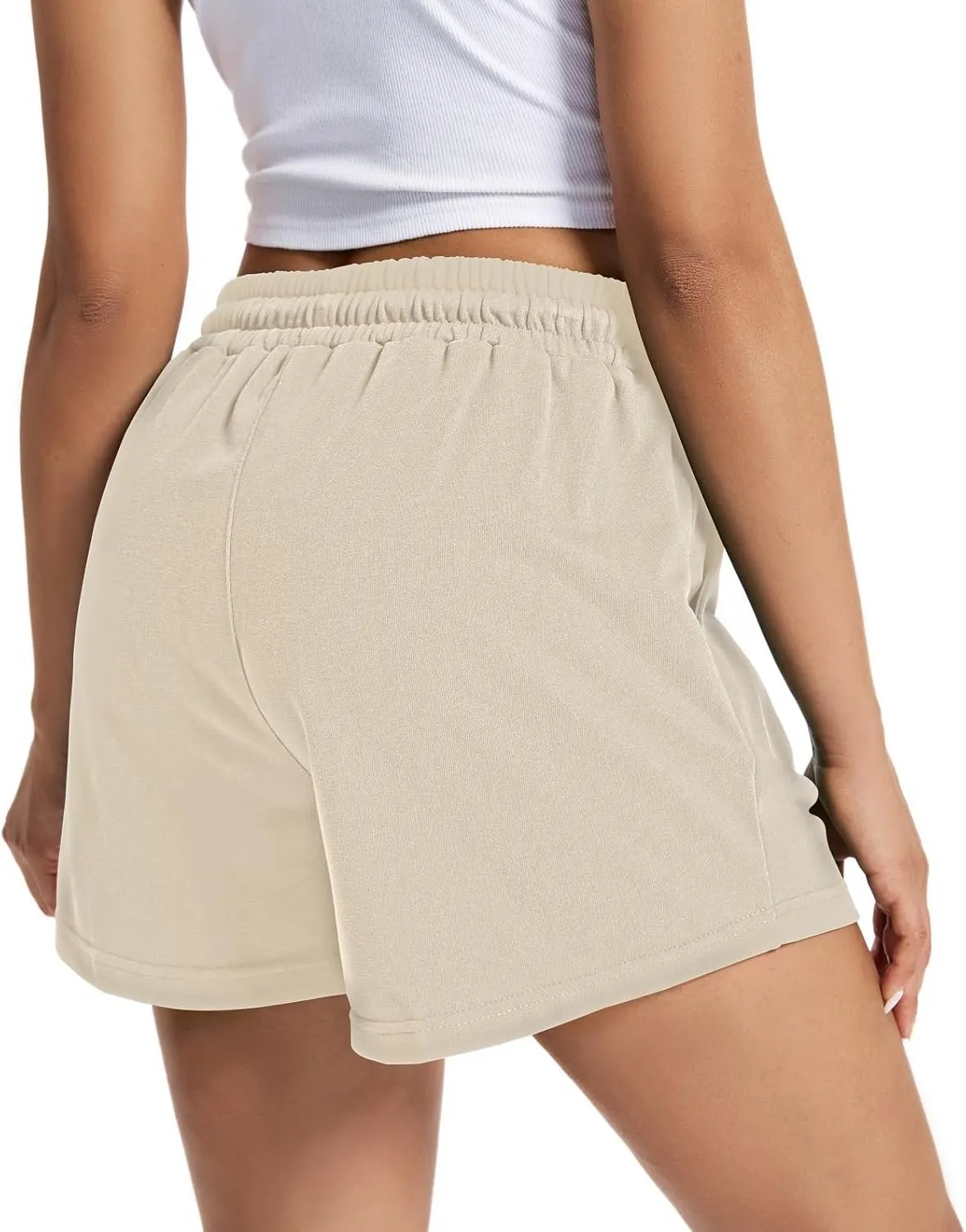 Auriviz Women's Sweat Shorts Comfy Lounge Running Shorts Gym Summer Casual High Waisted Athletic Shorts with Pockets