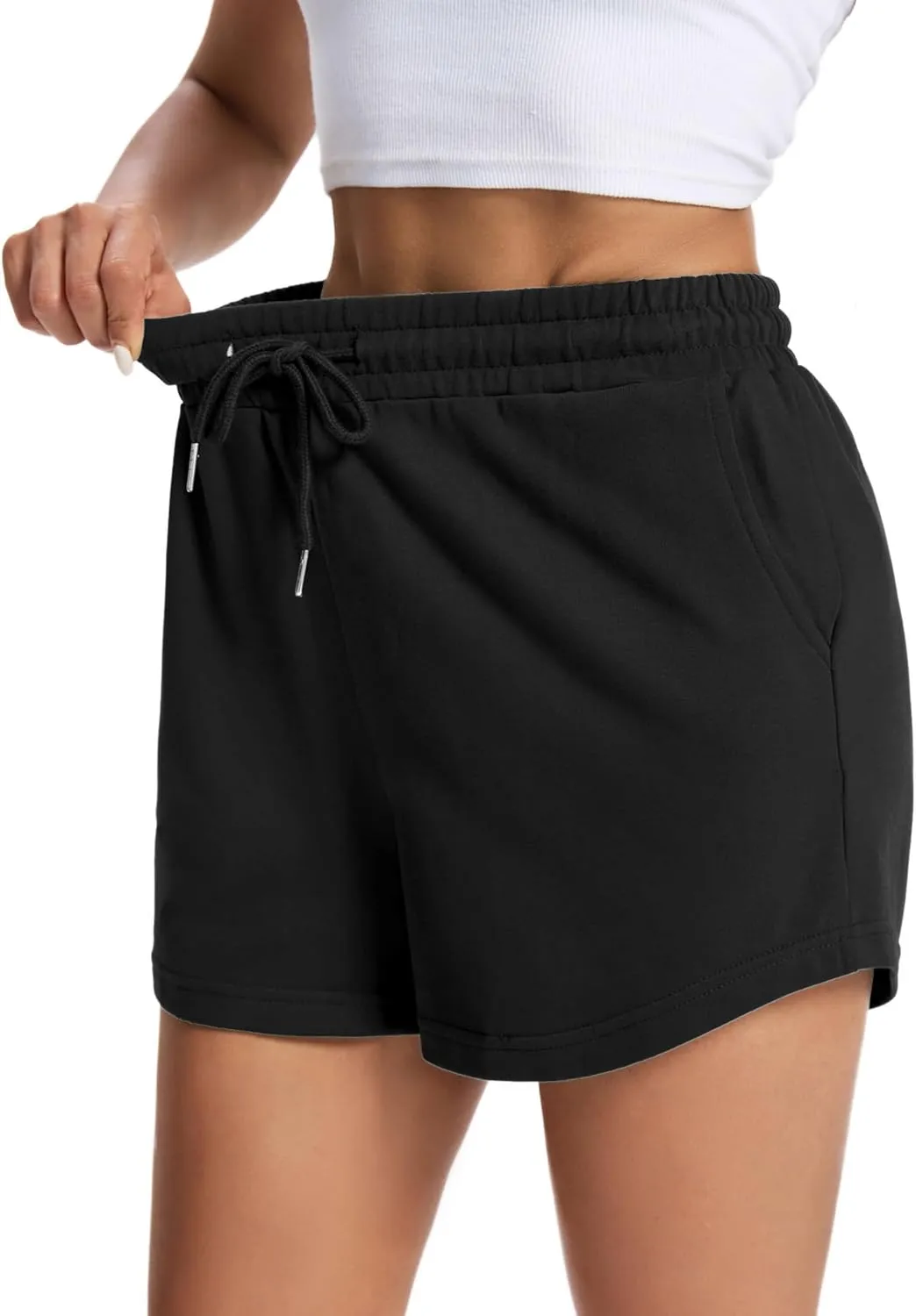 Auriviz Women's Sweat Shorts Comfy Lounge Running Shorts Gym Summer Casual High Waisted Athletic Shorts with Pockets