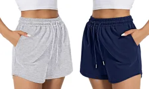Auriviz Women's Sweat Shorts Comfy Lounge Running Shorts Gym Summer Casual High Waisted Athletic Shorts with Pockets