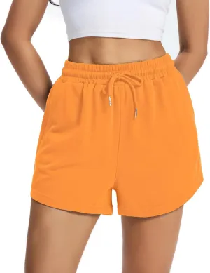 Auriviz Women's Sweat Shorts Comfy Lounge Running Shorts Gym Summer Casual High Waisted Athletic Shorts with Pockets