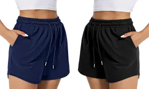 Auriviz Women's Sweat Shorts Comfy Lounge Running Shorts Gym Summer Casual High Waisted Athletic Shorts with Pockets