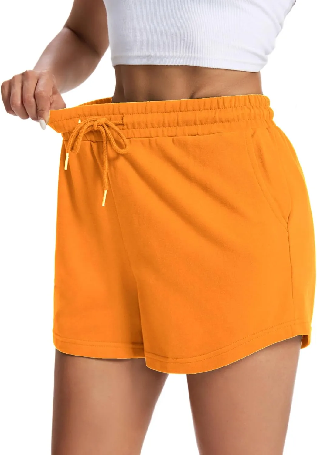 Auriviz Women's Sweat Shorts Comfy Lounge Running Shorts Gym Summer Casual High Waisted Athletic Shorts with Pockets