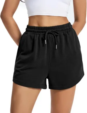 Auriviz Women's Sweat Shorts Comfy Lounge Running Shorts Gym Summer Casual High Waisted Athletic Shorts with Pockets