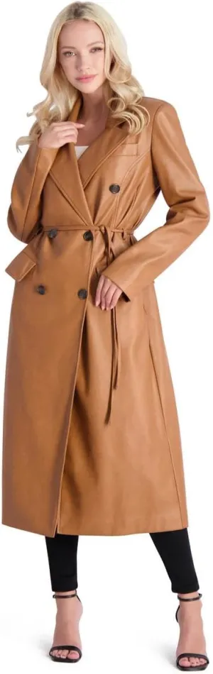 Avec Les Filles Women's Belted Faux Leather Coat