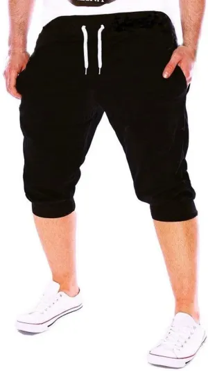 below The Knee Shorts for Men 3/4 Joggers Capri Pants Tapered Fit Workout Gym Training Running Workout Sweatpants
