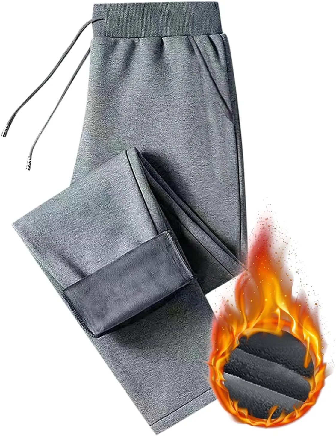 BIFUTON Fleece Lined Pants Men Big and Tall,Men's Sherpa Lined Athletic Sweatpants Winter Warm Track Pants Heavyweight Pants