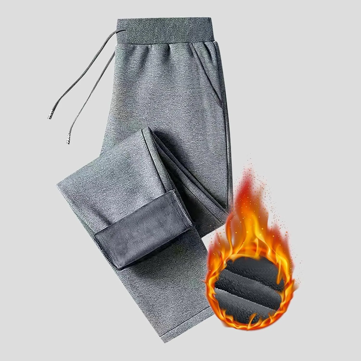 BIFUTON Fleece Lined Pants Men Big and Tall,Men's Sherpa Lined Athletic Sweatpants Winter Warm Track Pants Heavyweight Pants