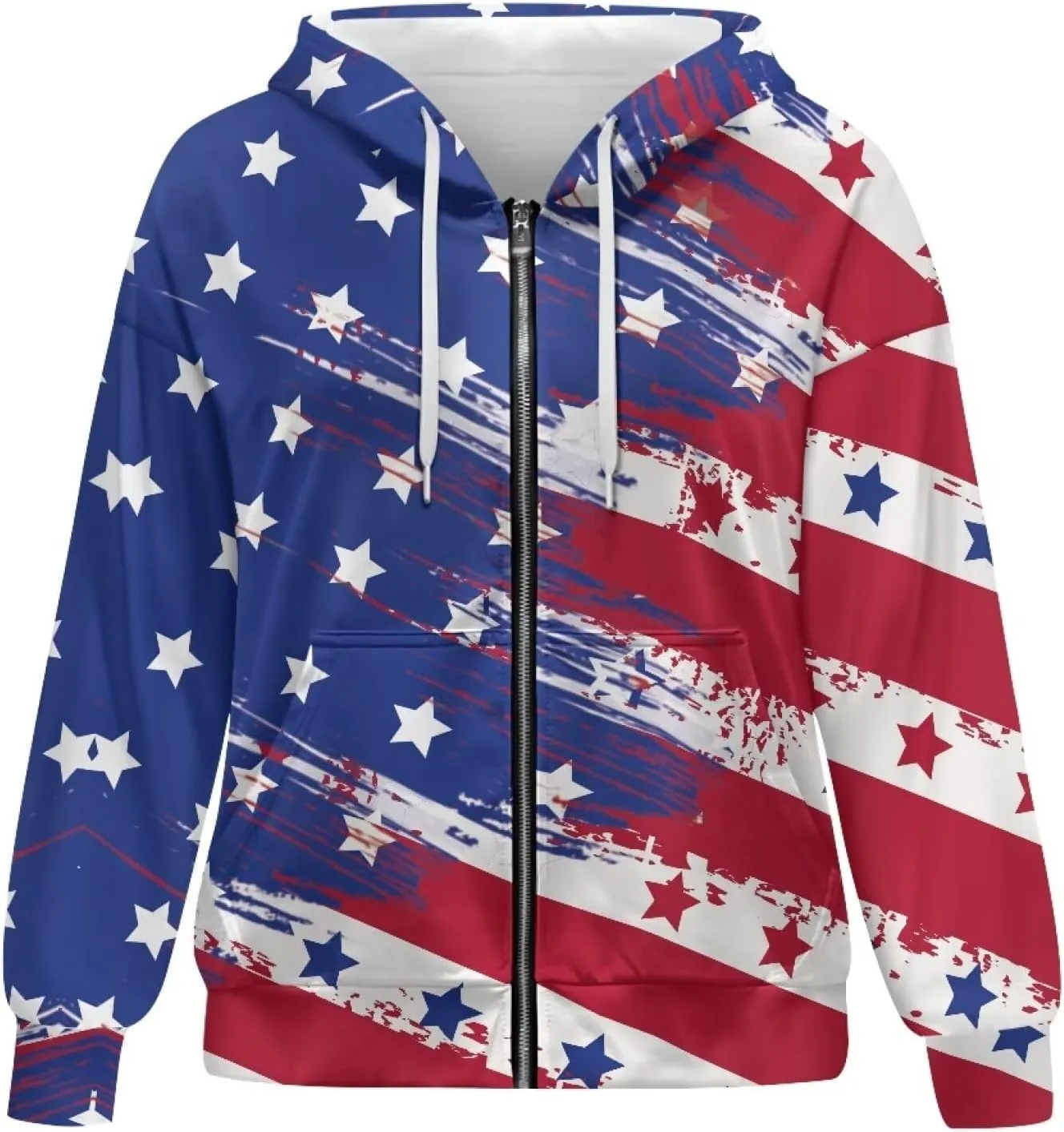 Biyejit Womens Zip Up Hoodies Long Sleeve Fall Oversized Sweatshirts Y2K Jacket with Pockets