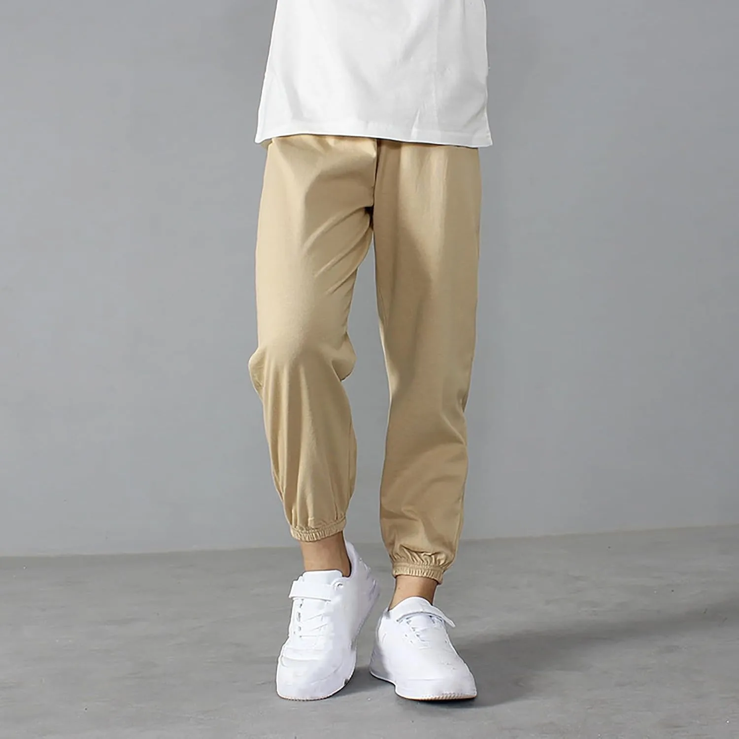 Boys Sweat Jogger Pants Solid Color Elastic Waist Basic Workout Tracksuit Casual Sweatpants Sport Active Trousers