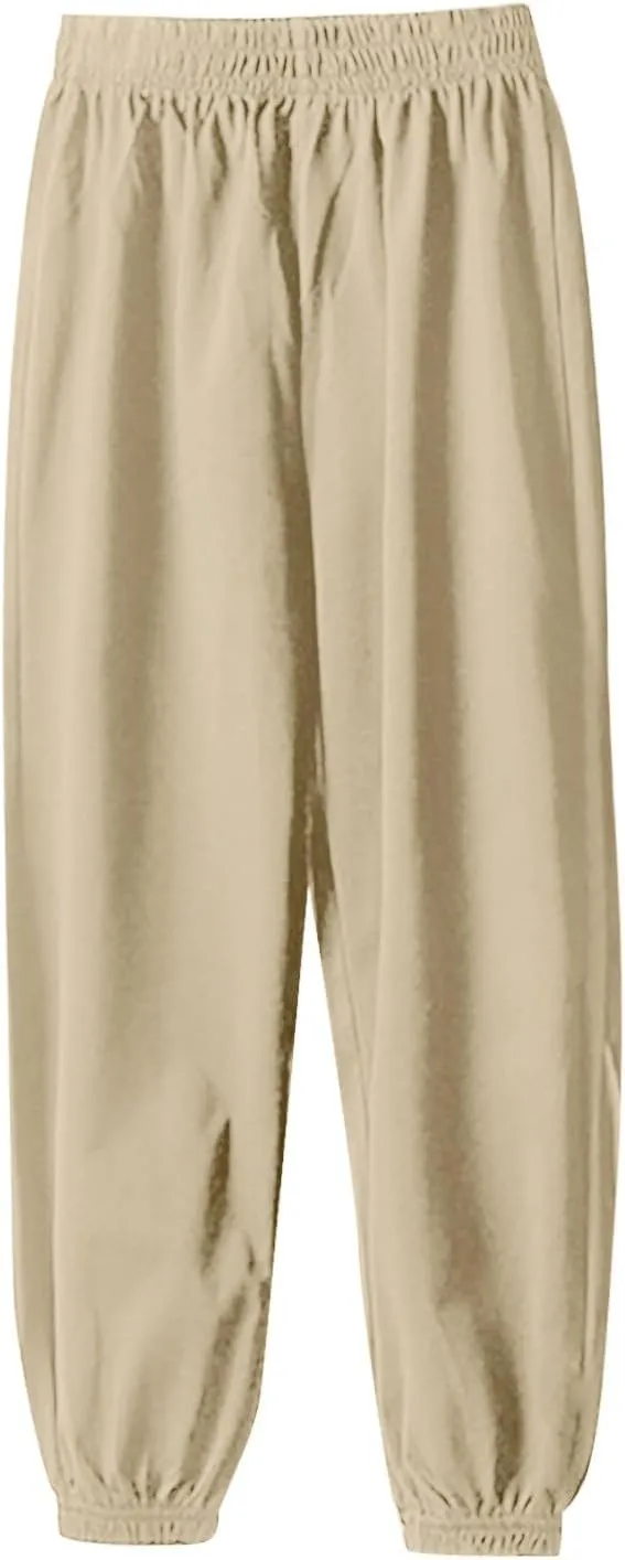 Boys Sweat Jogger Pants Solid Color Elastic Waist Basic Workout Tracksuit Casual Sweatpants Sport Active Trousers