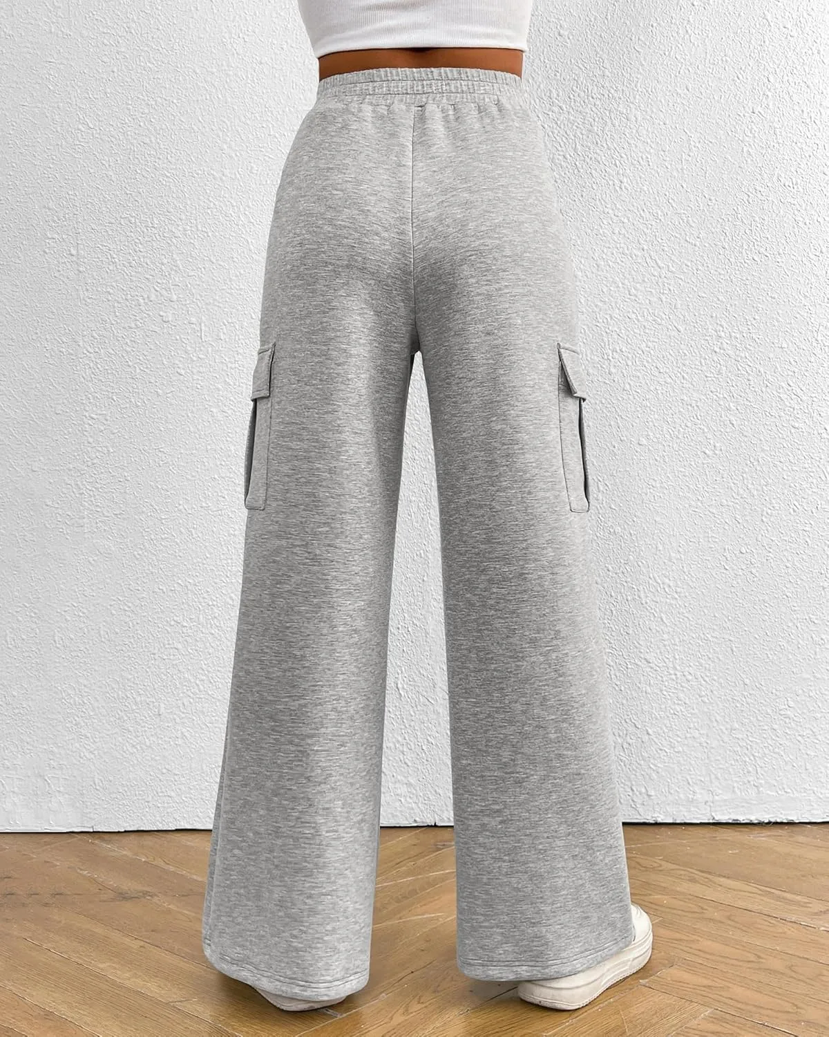 BTFBM Women's Running Sweatpants Fall Baggy Wide Leg Lounge Pants Casual Workout Joggers Pants with Pockets
