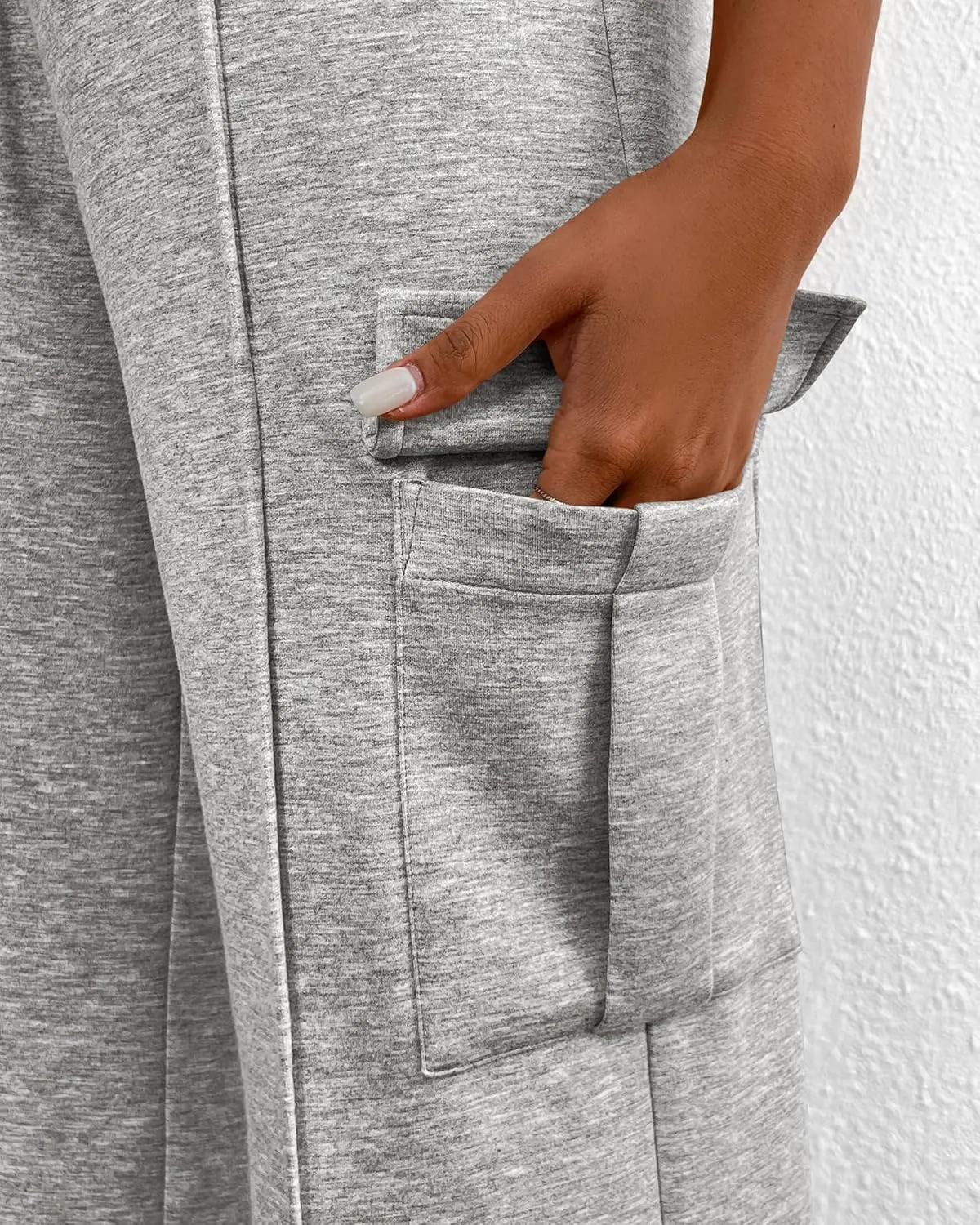 BTFBM Women's Running Sweatpants Fall Baggy Wide Leg Lounge Pants Casual Workout Joggers Pants with Pockets
