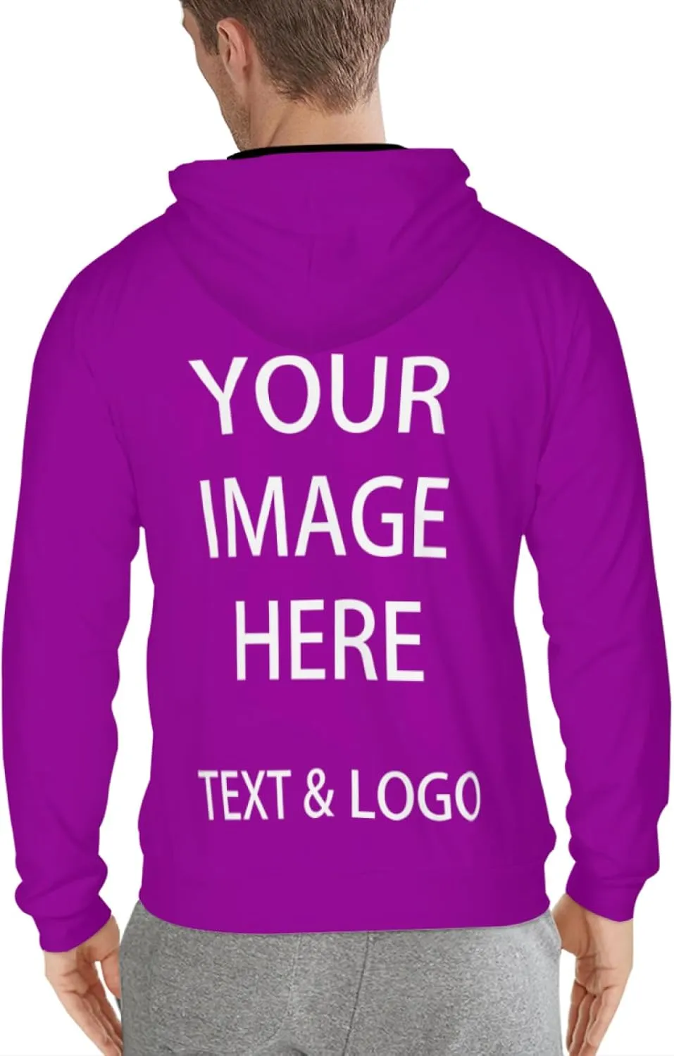 Bulk Custom Zip Up Hoodies Personalized Sweatshirts Unisex Add Your Text Photo Customize Hoodie