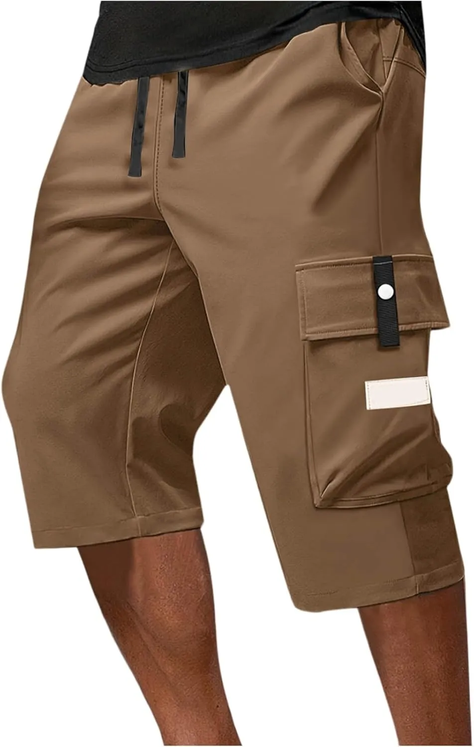 Cargo Shorts for Men Below Knee Lightweight Waterproof Long Shorts Quick Dry Work Bermuda Short Pants Multi Pockets