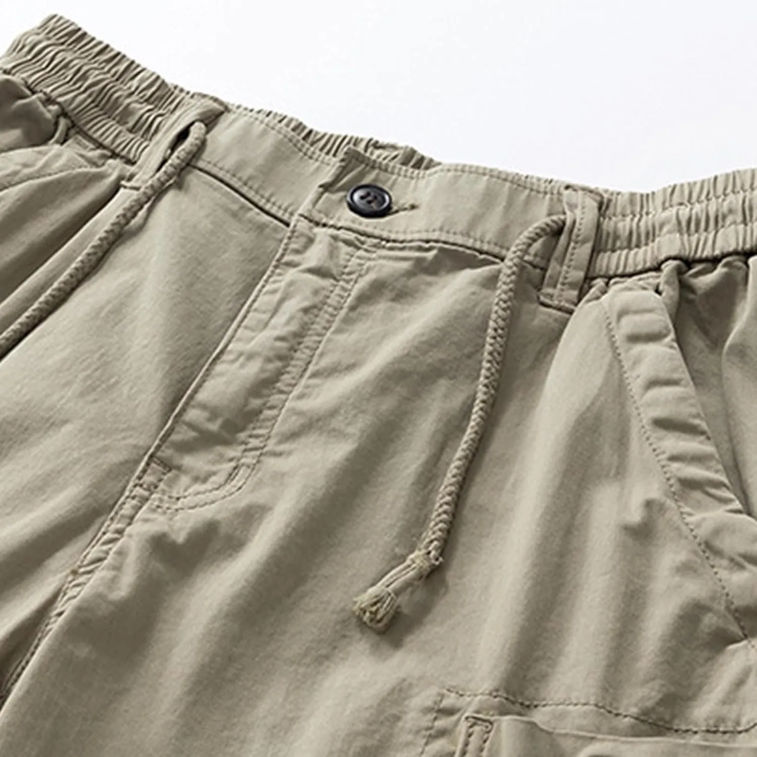 Cargo Shorts for Men Cotton Plus Size Stretch Comfy Sweat Short Drawstring Baggy Multiple Pockets Workwear Shorts