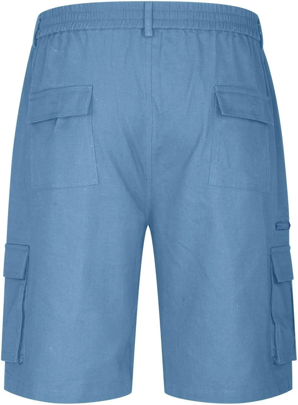 Cargo Shorts for Men Elastic Waist 2024 Summer Casual Bermuda Shorts Drawstring Stretch Loose Shorts & Multi Pockets