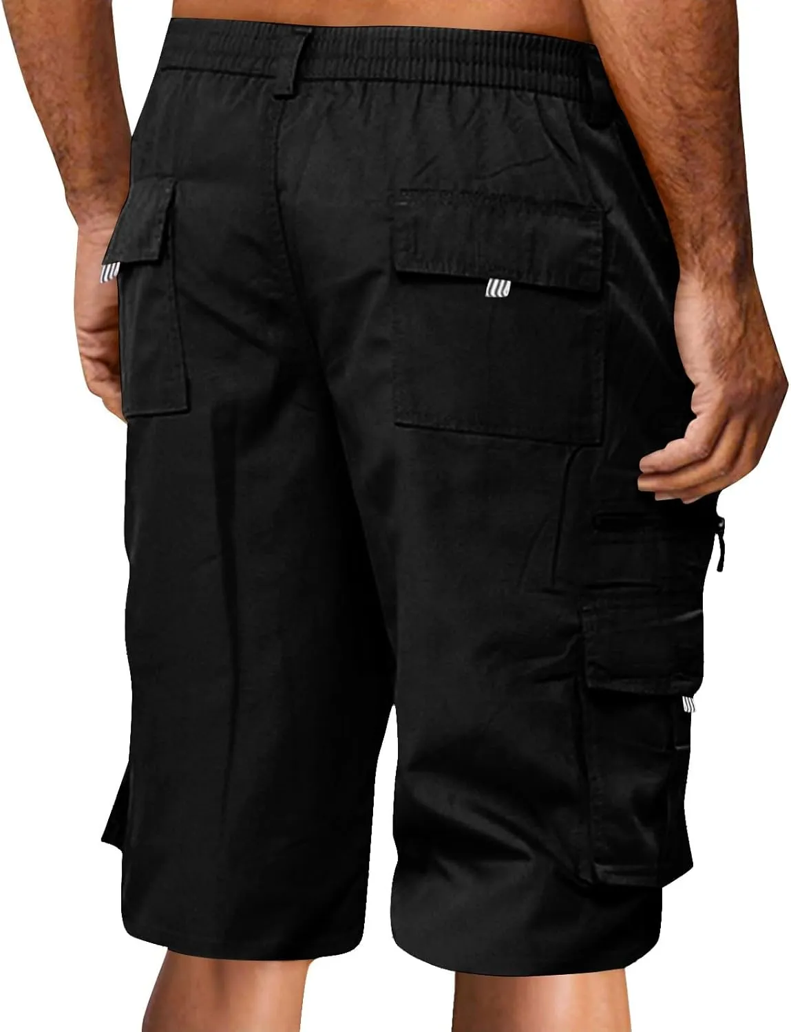 Cargo Shorts for Men Relaxed Lightweight Workout Shorts 2025 Summer Elastic Waist Zipper Golf Tactical SweatShorts