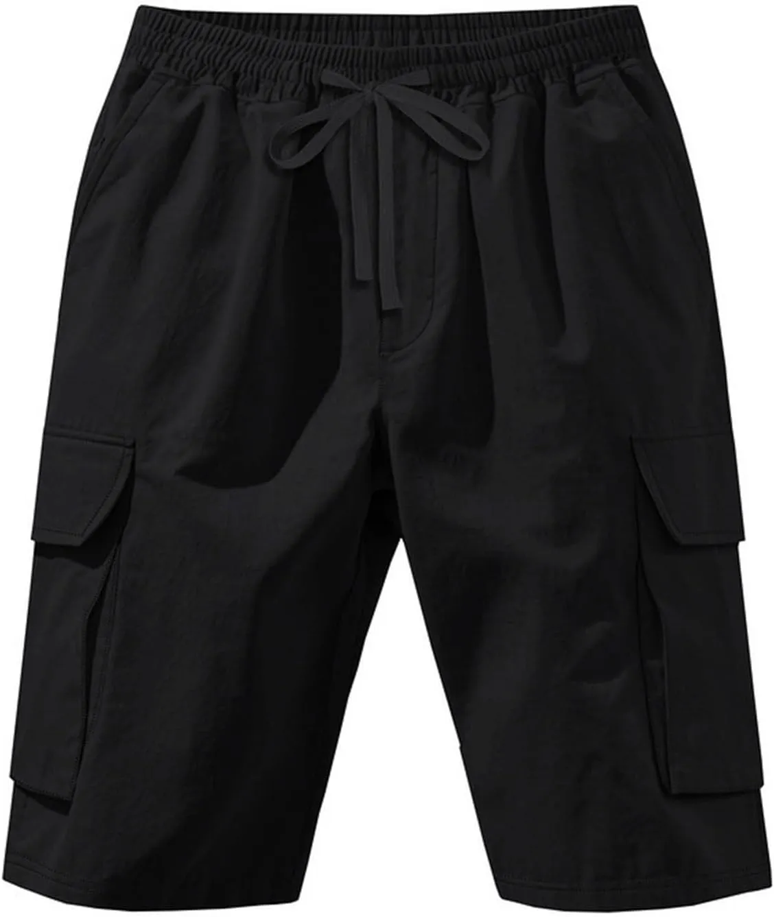 Cargo Shorts for Men Stretch Waist Drawstring Casual Chino Pant Outdoor Hiking Workout Lightweight Work Outfit Pocket
