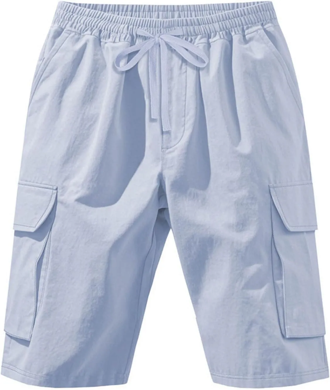 Cargo Shorts for Men Stretch Waist Drawstring Casual Chino Pant Outdoor Hiking Workout Lightweight Work Outfit Pocket
