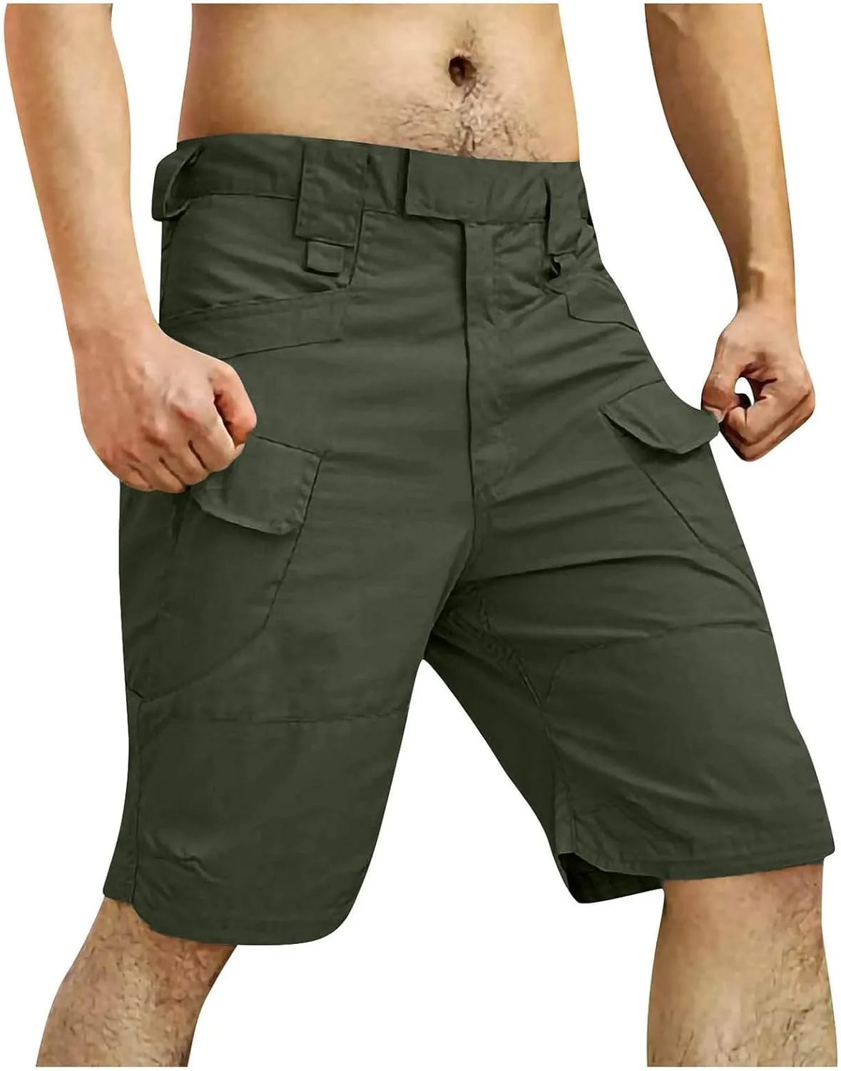 Cargo Shorts for Men Summer Outdoor Tactical Pants Solid/Patriotic Printed Military SweatShorts with Multi Pocket