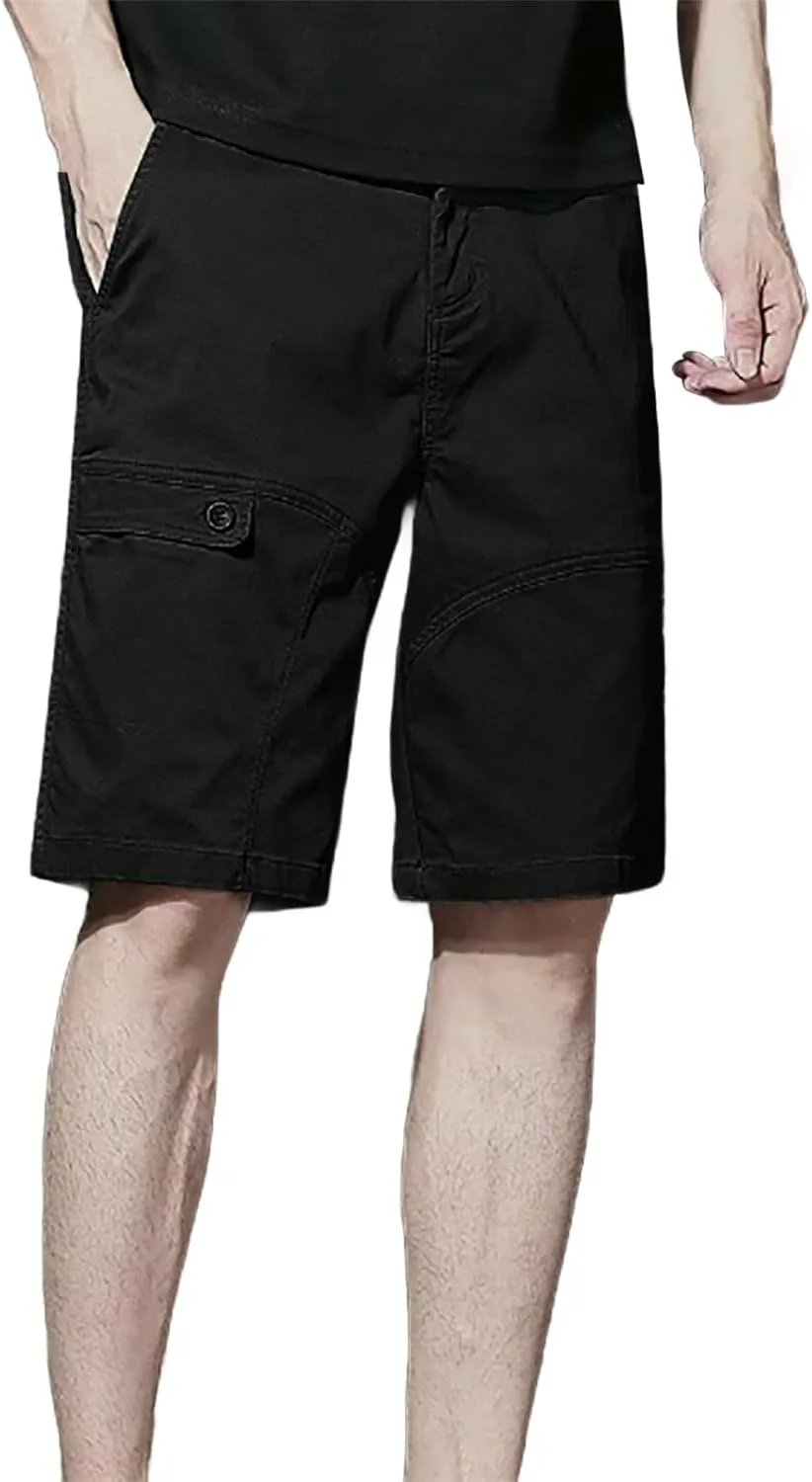 Cargo Shorts for Men Thin Baggy Comfy Retro Functional Sport SweatShorts Trendy Drawstring Summer Shorts with Pockets
