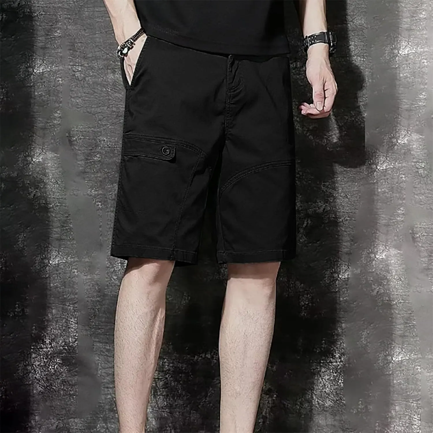 Cargo Shorts for Men Thin Baggy Comfy Retro Functional Sport SweatShorts Trendy Drawstring Summer Shorts with Pockets