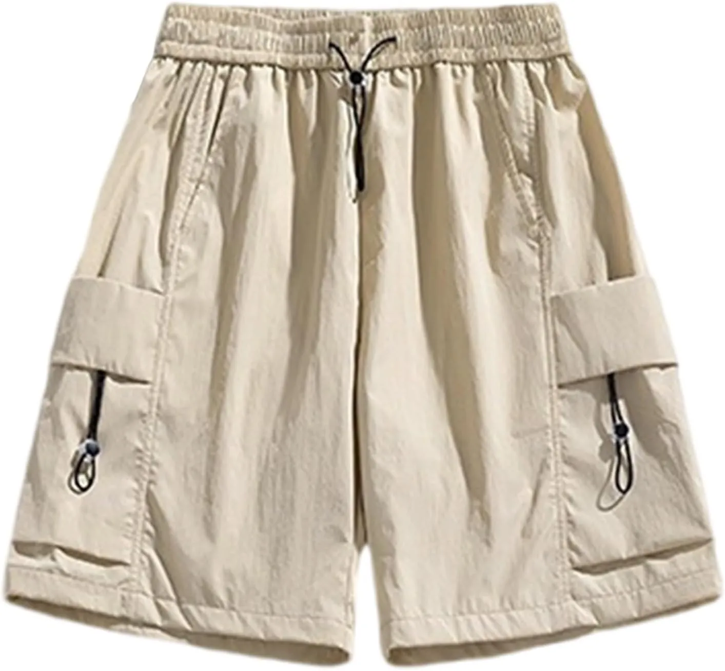 Cargo Shorts for Mens Elastic Waist Drawstring Casual Pants Loose Fit Comfy Summer SweatShorts with Multi Pocket 2025