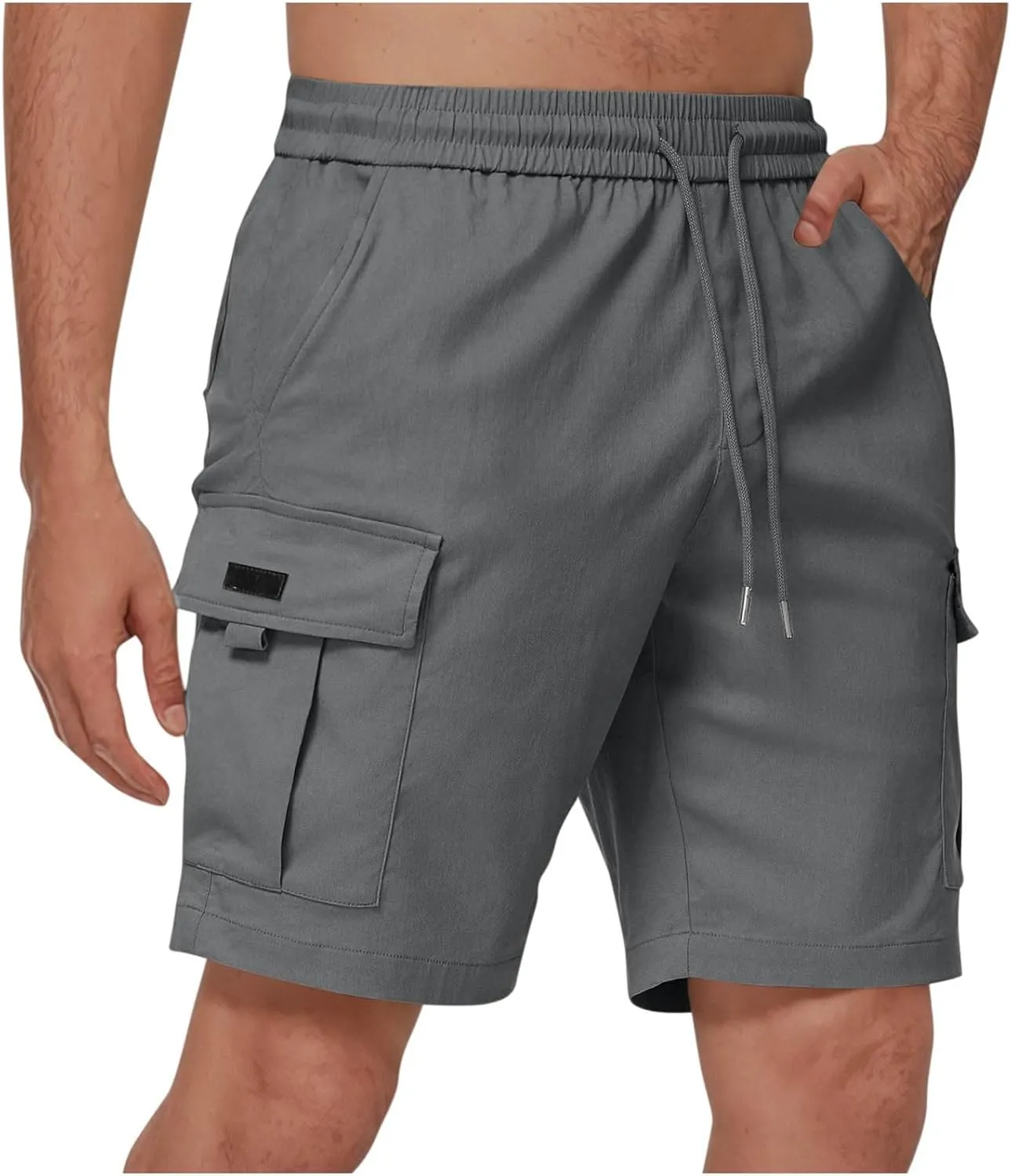 Cargo Shorts for Mens Elastic Waist Drawstring Pocket Loose Fit Breathable Lightweight Casual Pant 2025 Summer Shorts