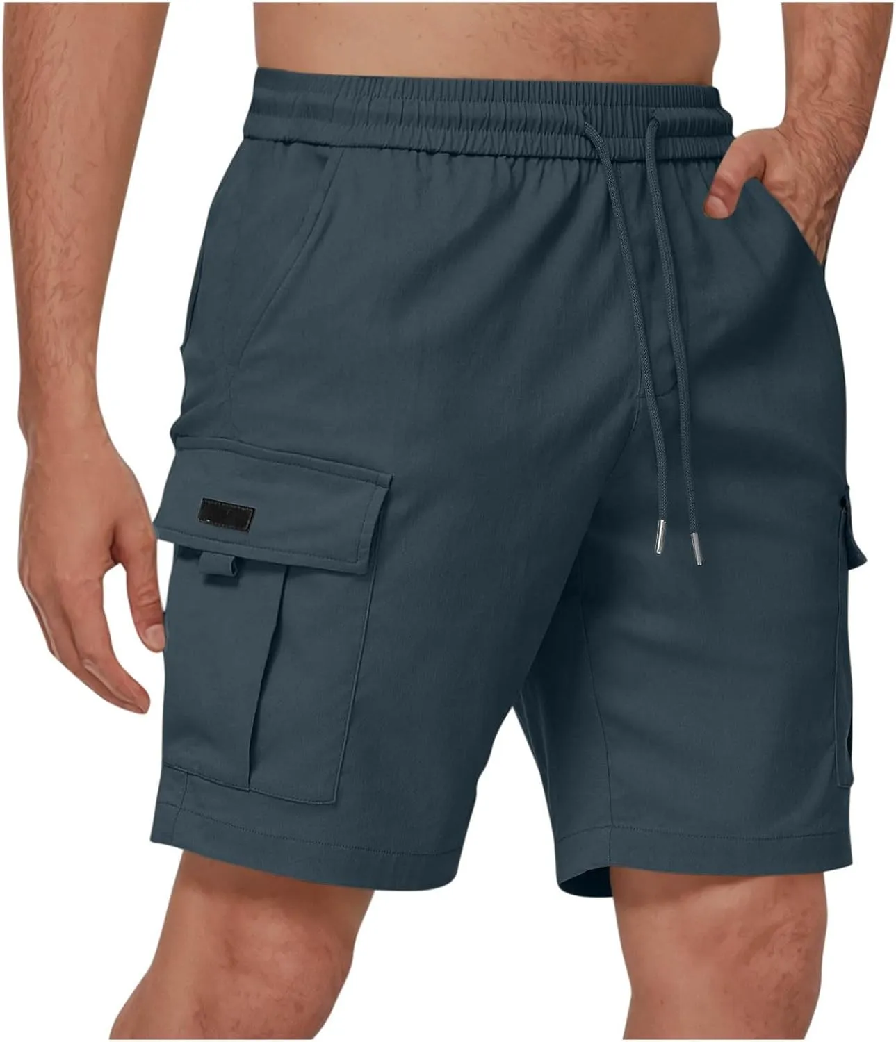 Cargo Shorts for Mens Elastic Waist Drawstring Pocket Loose Fit Breathable Lightweight Casual Pant 2025 Summer Shorts