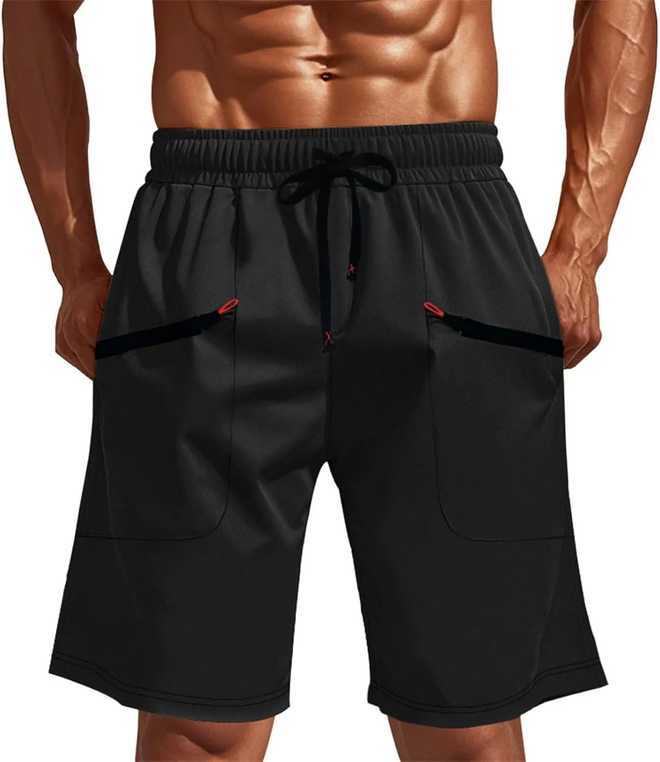 Cargo Shorts for Mens Outdoor Tactiacl Training Loose Fit Comfy Cool Summer Pants Waist Drawstring Shorts with Pocket