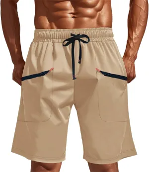 Cargo Shorts for Mens Outdoor Tactiacl Training Loose Fit Comfy Cool Summer Pants Waist Drawstring Shorts with Pocket