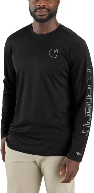 Carhartt Men's Force Sun Defender Lightweight Long-Sleeve Logo Graphic T-Shirt