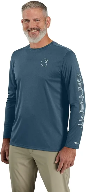 Carhartt Men's Force Sun Defender Lightweight Long-Sleeve Logo Graphic T-Shirt