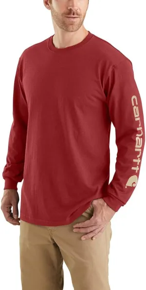Carhartt Men's Loose Fit Heavyweight Long Logo Sleeve Graphic T-Shirt