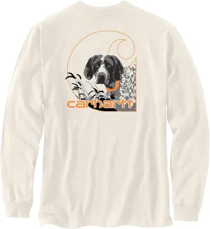 Carhartt Men's Loose Fit Heavyweight Long-Sleeve Pocket Dog Graphic T-Shirt