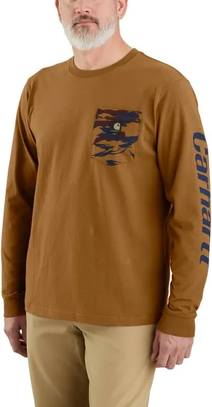 Carhartt Men's Relaxed Fit Heavyweight Long-Sleeve Pocket Camo Graphic T-Shirt