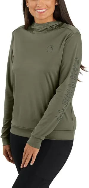 Carhartt Women's Force Sun Defender Lightweight Long-Sleeve Hooded Graphic T-Shirt