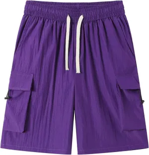 Casual Cargo Shorts for Men Elastic Waist Drawstring Summer Pants 2025 Workout Running SweatShorts with Multi Pockets