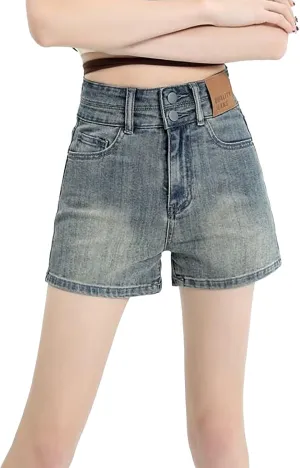 Casual Denim Shorts for Women High Waist Summer Short Jeans Short Hot Pants Bottoms Stretchy High Waisted Hotpants